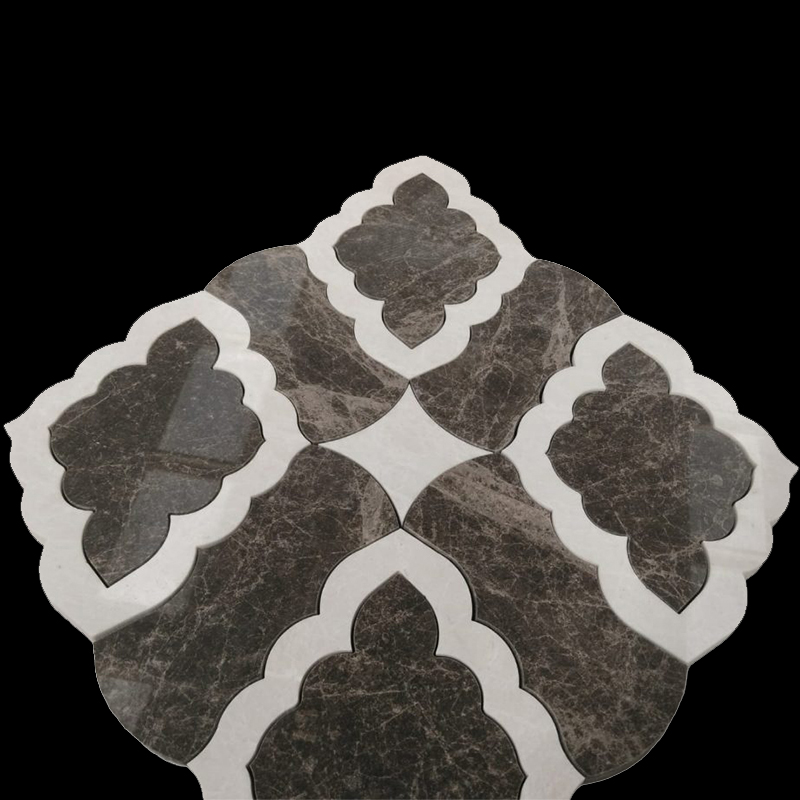 Lotus Arch Mosaic III (Dark & White Inlay)