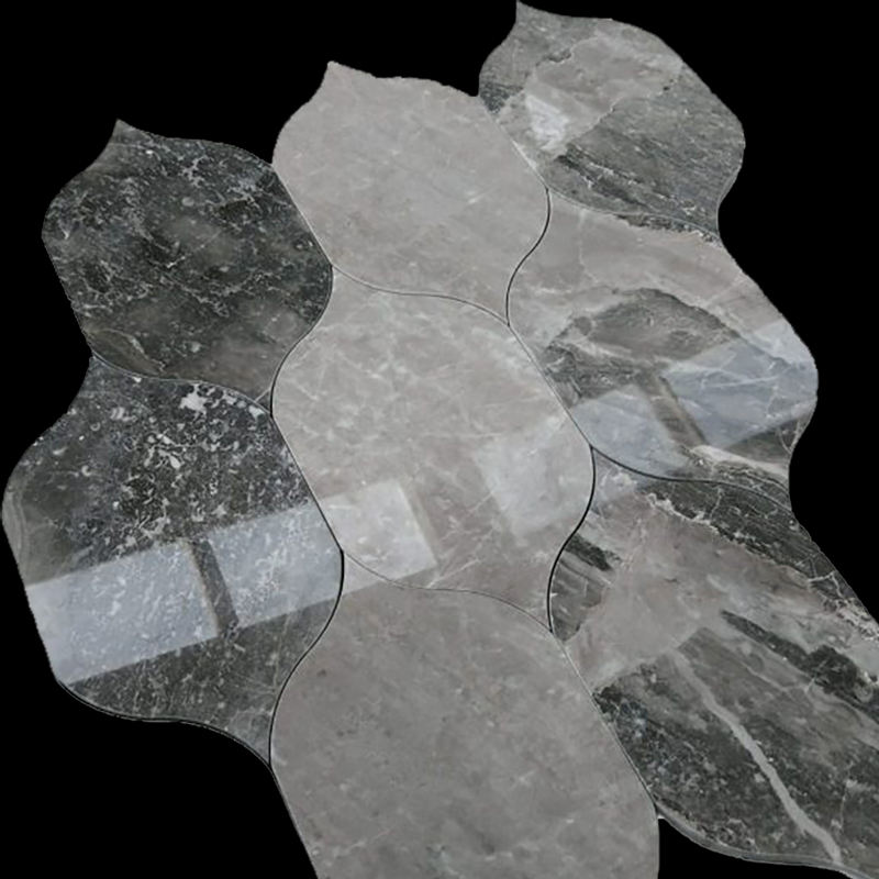 Moroccan Curve Mosaic (Grey Marble)